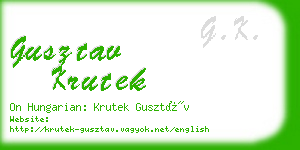 gusztav krutek business card